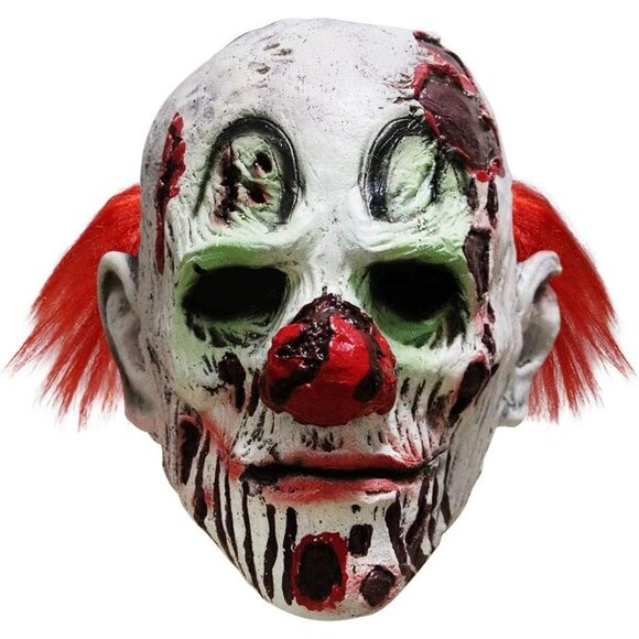 🆕White Scary Evil Clown Mask Horror Face Zombie Costume - Picture 1 of 6